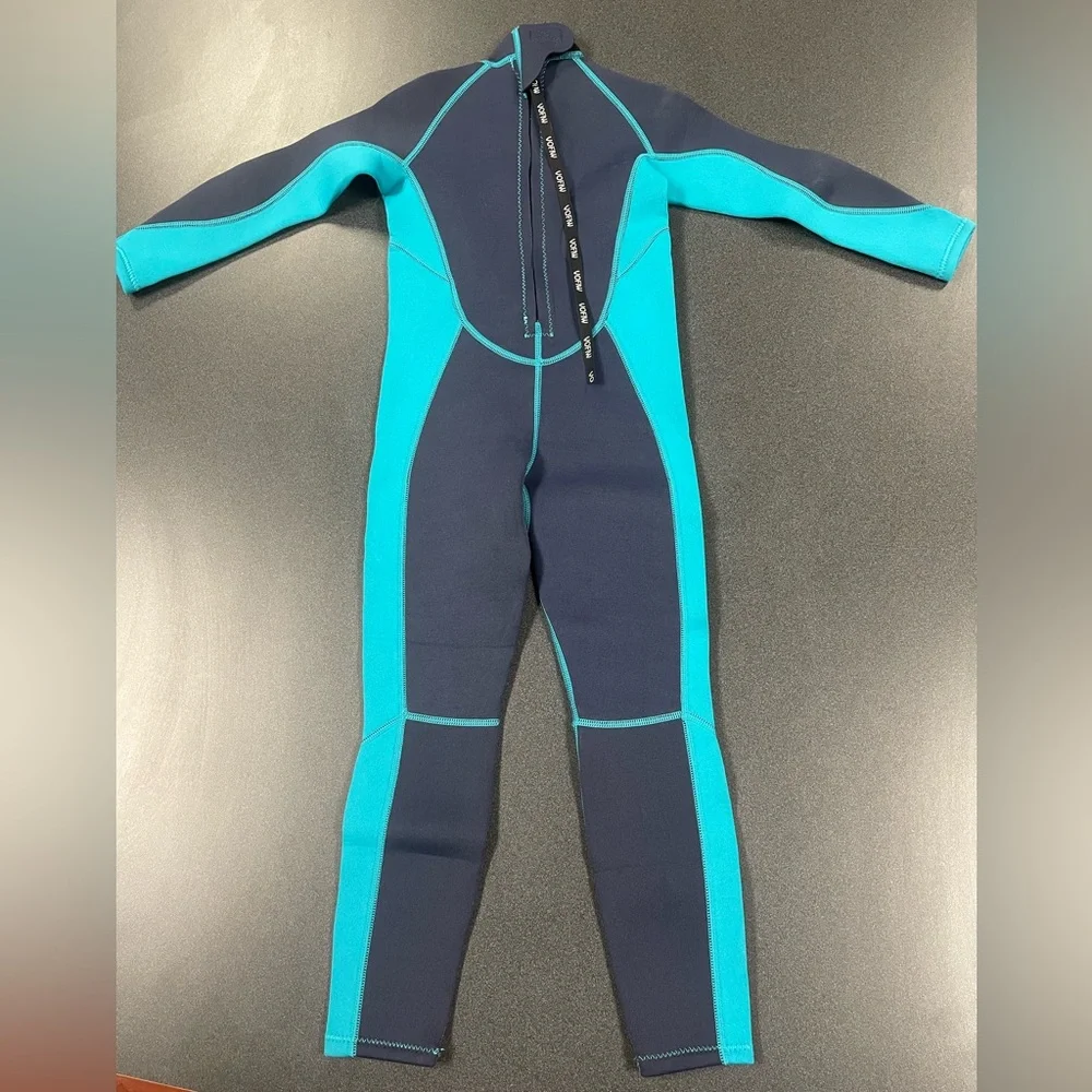 Vofiw Kids Wetsuit Teal & Navy Size 8 Girls Boys Swimsuit